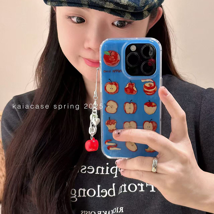 kaia 涂鸦艺术油画红苹果核情侣款适用苹果17promax手机壳iphone13新款15女14pro带挂件17pro双层防摔手机套,3C数码配件,手机保护套/壳,淘宝优惠券,粉丝福利购,淘宝优惠卷