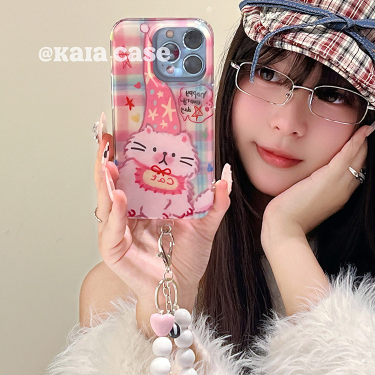 kaia韩风彩色涂鸦趣味油画猫咪适用苹果16promax手机壳iphone13新款15女14pro带链条16pro双层全包创意手机套,3C数码配件,手机保护套/壳,淘宝优惠券,粉丝福利购,淘宝优惠卷