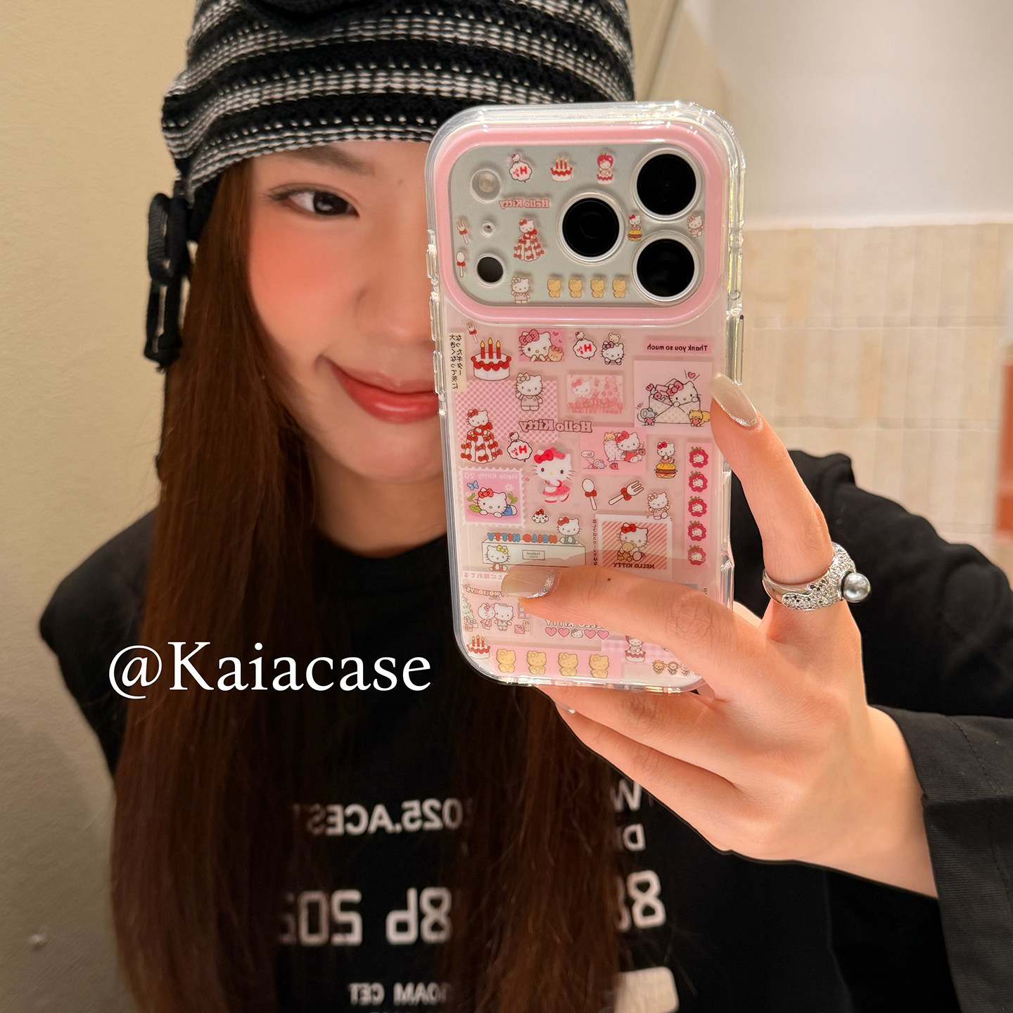 kaia 甜妹少女心粉卡通哈喽kt猫邮票适用苹果17promax手机壳iphone16pro新款女17pro创意15pro双层防摔手机套,3C数码配件,手机保护套/壳,淘宝优惠券,粉丝福利购,淘宝优惠卷