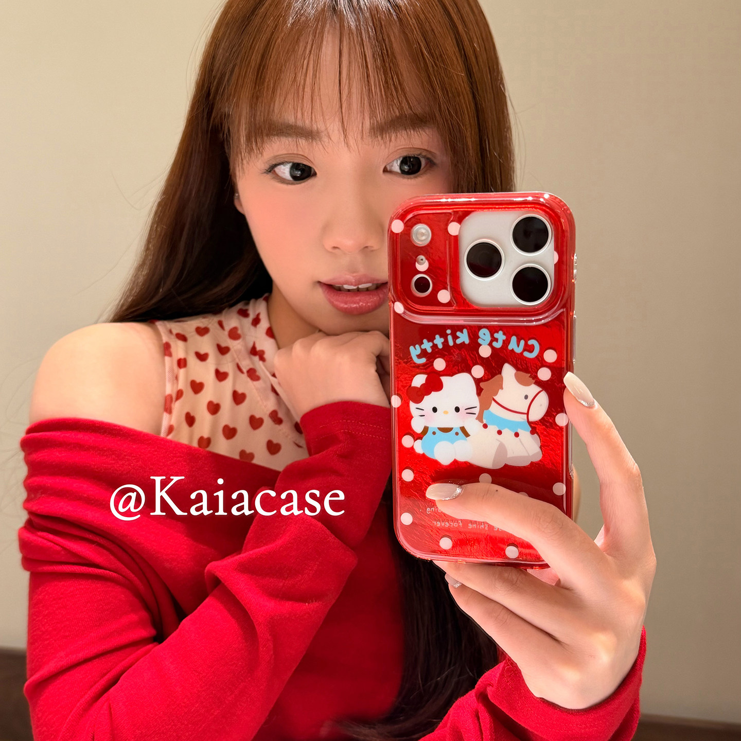 kaia 新年红色波点卡通哈喽kt白马适用苹果17promax手机壳iphone16pro新款13女14pro创意15pro双层防摔手机套,3C数码配件,手机保护套/壳,淘宝优惠券,粉丝福利购,淘宝优惠卷