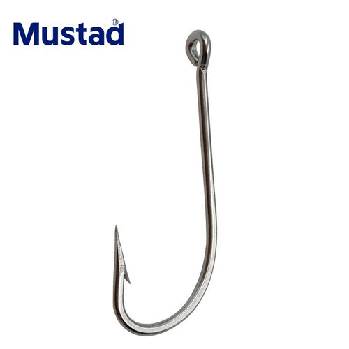 海马钩大号钩带圈直柄钩倒刺鱼钩海钓34007慕斯达Mustad长柄钩