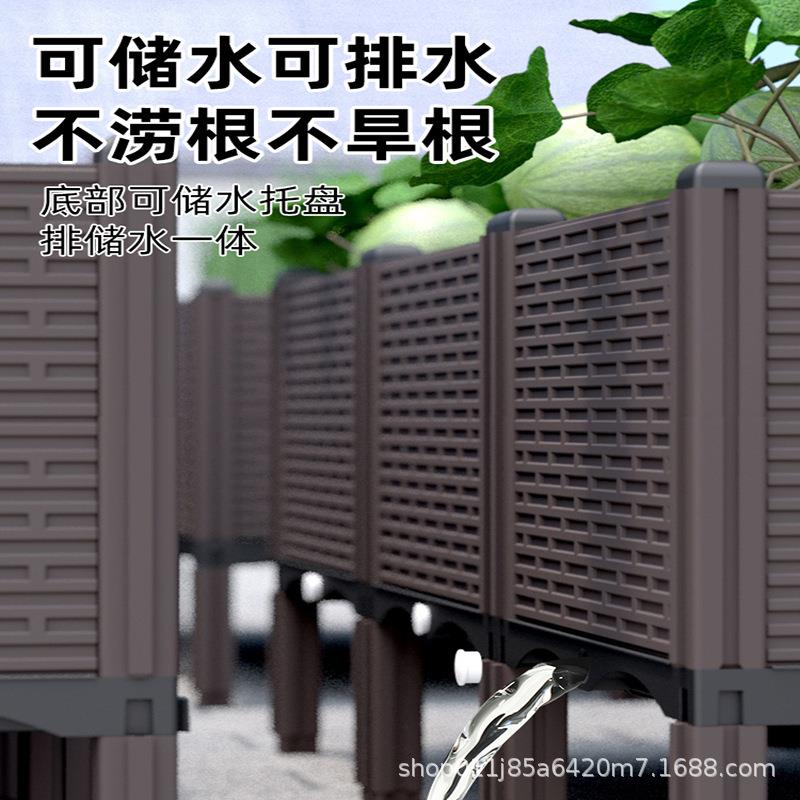 50宽出口跨境种菜箱花箱长方形花盆塑料种植箱户外盆园艺专用阳台