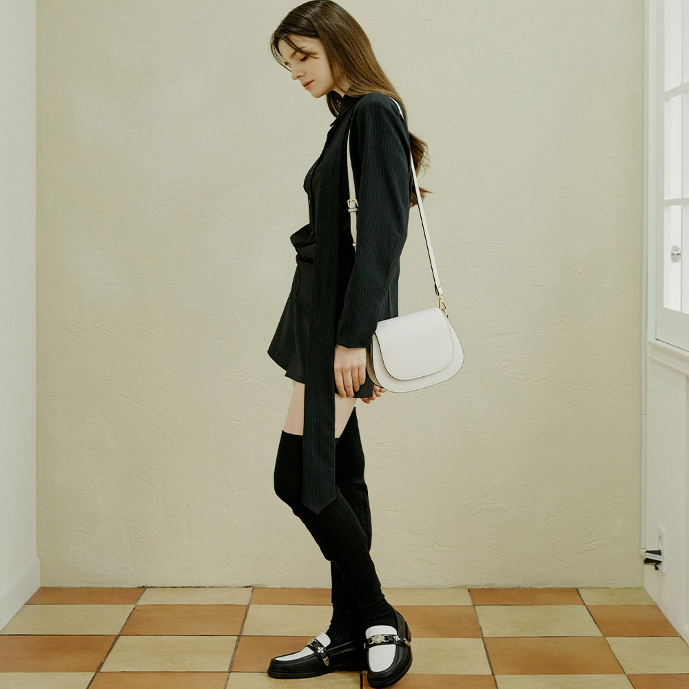 CUKOLR 温柔优雅风白色马鞍包女斜挎包小包高级感单肩包