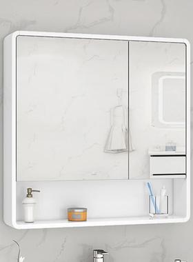 肖蒙(CHAUMONT)橡木圆角浴室镜柜挂墙式卫生间镜子带置物架洗漱台