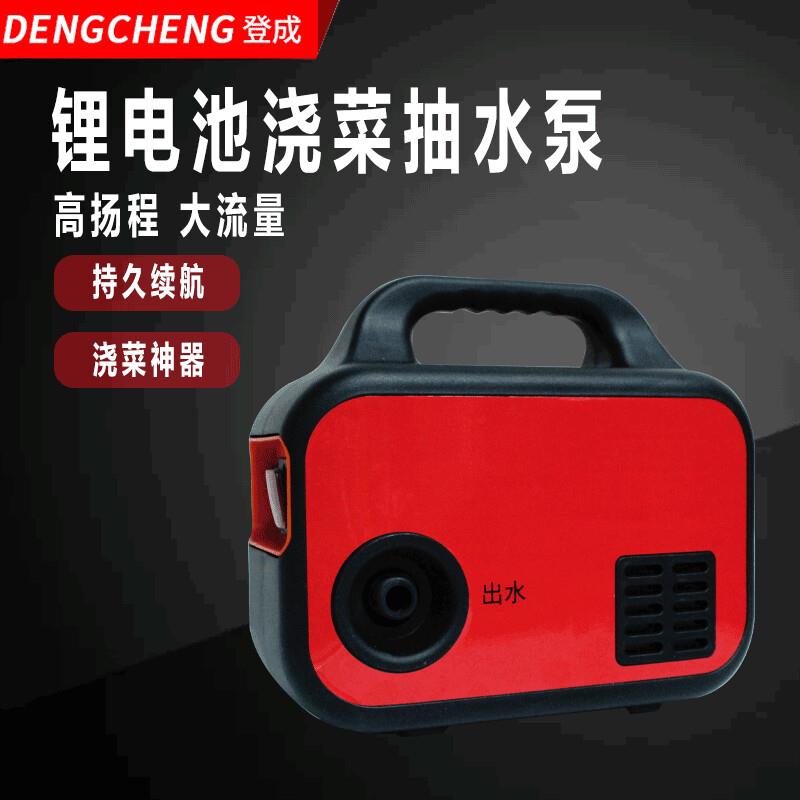 登成21V电动抽水泵农家用浇菜抽水机充电式锂电浇花户外浇水浇地