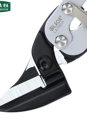 老A工业型强力铁皮剪刀专业型不锈钢白铁皮剪子平头航空剪LA11951