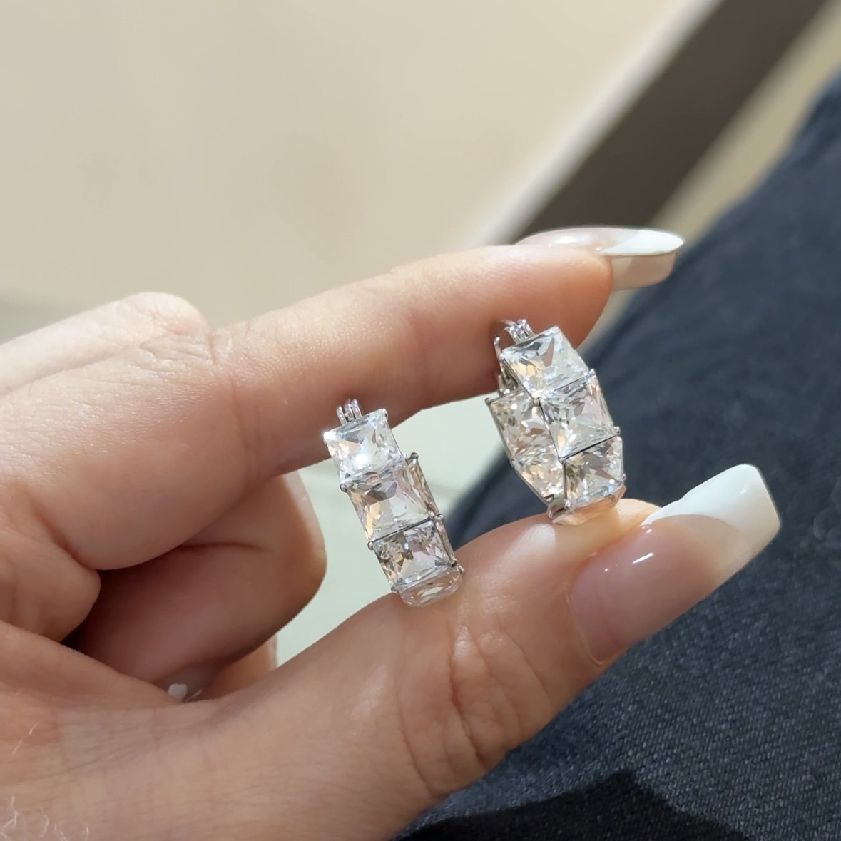 方钻高级感耳环,珠宝/钻石/翡翠,手饰,淘宝优惠券,粉丝福利购,淘宝优惠卷