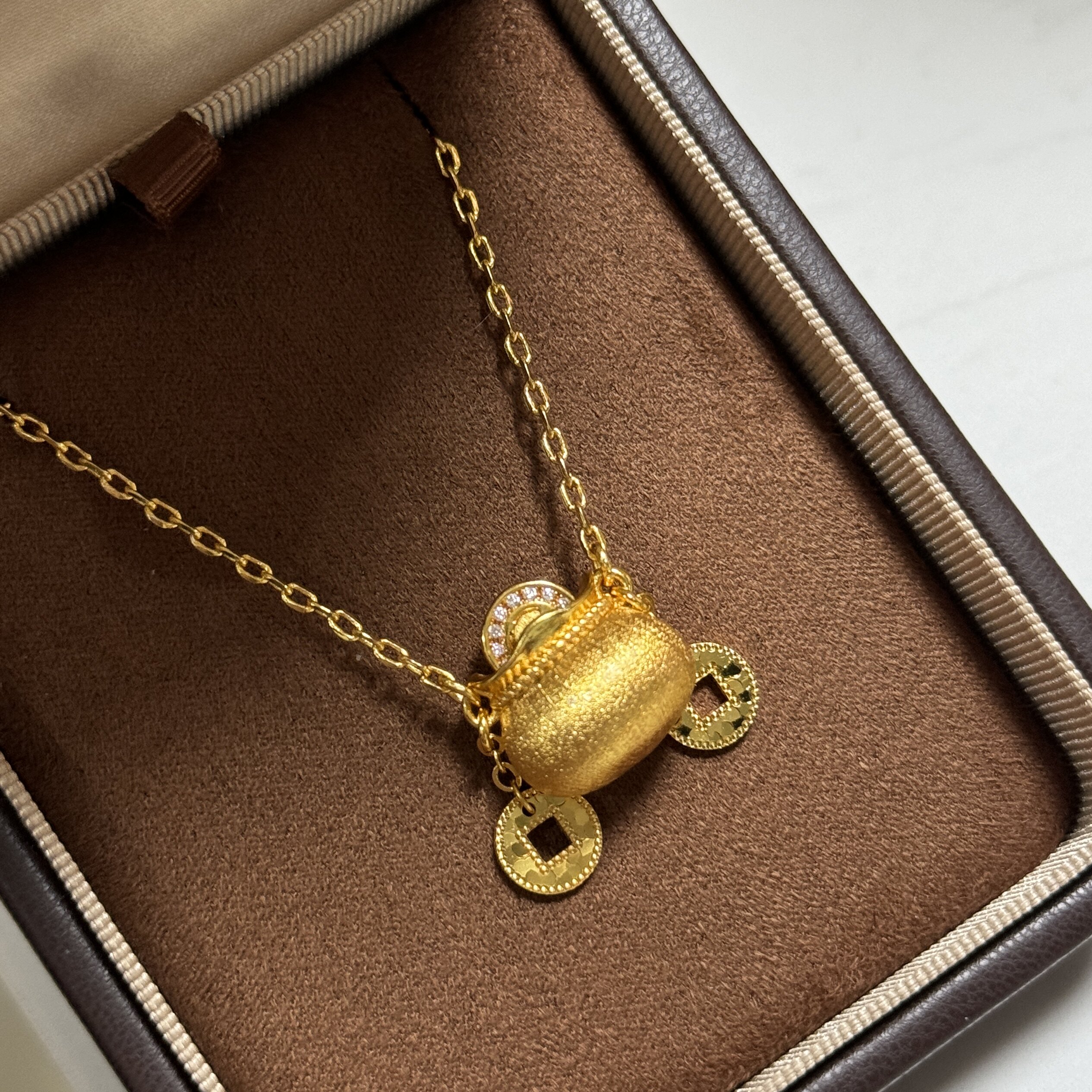 古法工艺碎冰冰钱币钱袋福袋项链