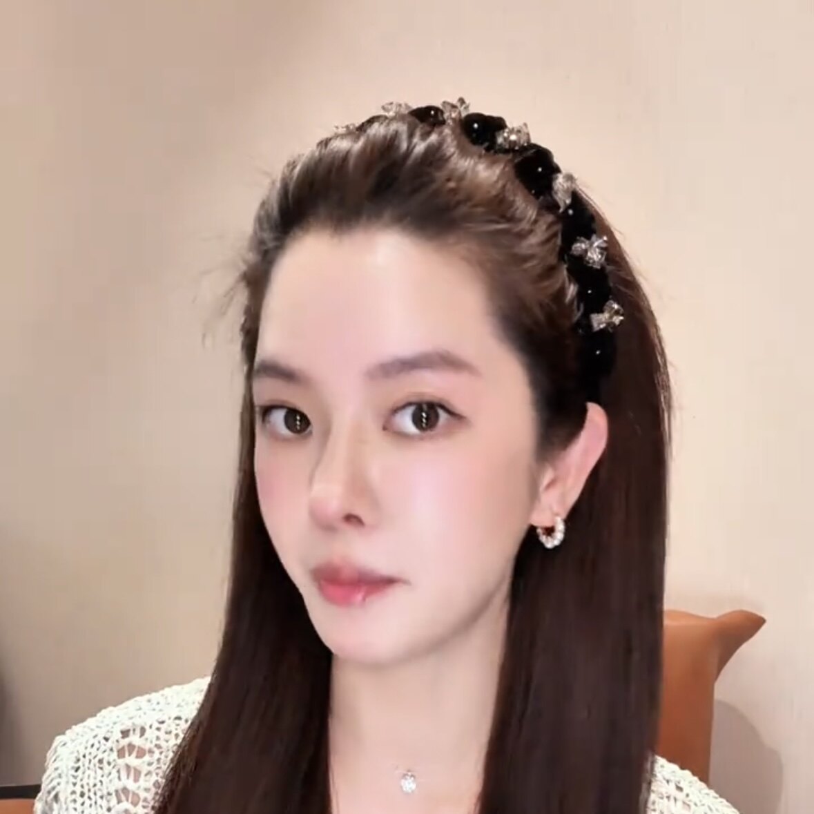 F家缎面满天星水晶发箍