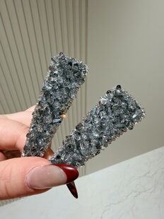 满天星茶灰水晶三角bb夹