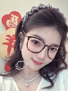 高级感紫色缎面水晶发箍