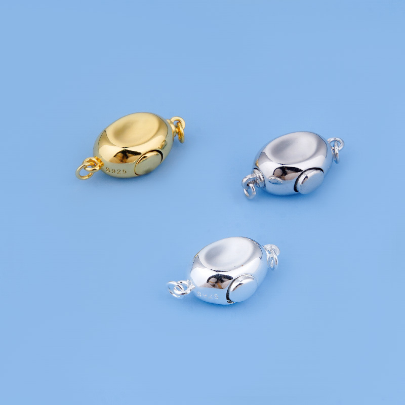 S925纯银 按压连接扣插扣手链项链尾扣收尾扣首饰diy材料配件