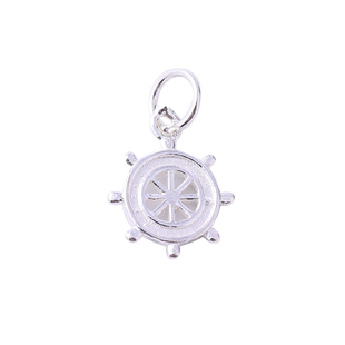 925纯银情侣吊坠 船舵挂件挂坠船方向盘挂坠 制作手链项链配饰