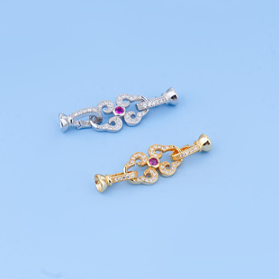 925纯银  平安祥云搭扣 轻奢珍珠扣 手工DIY串珠材料手链项链搭扣