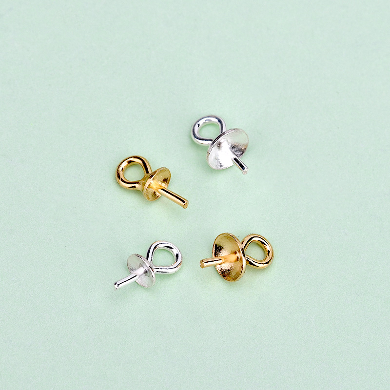 s925伞形水晶吊针手工diy材料