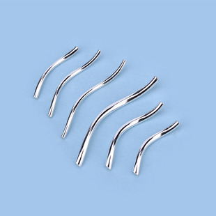 S管手工DIY串珠材料饰品配饰 手链圆管 S925纯银 光面S形管子