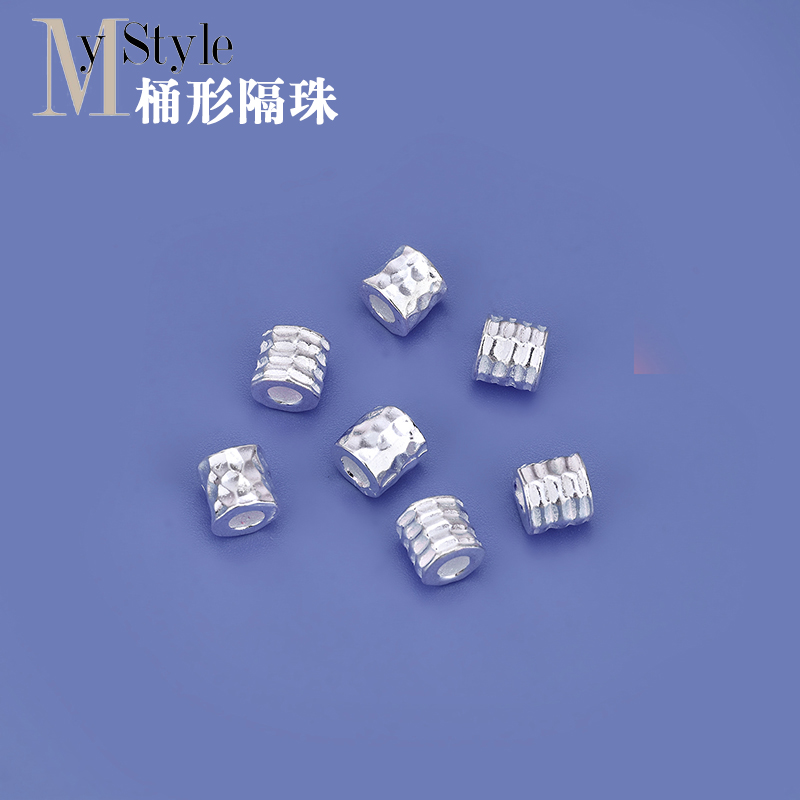 diy纯银条纹手工材料包散珠