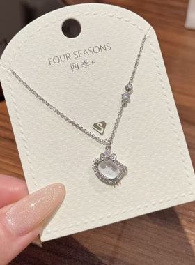 定制饰品时尚轻奢精致饰品小猫吊坠锁骨链小众简约女大学生项链