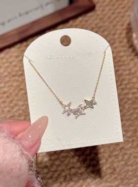 星星项链轻奢高级感小众百搭锁骨链简约抖音热销精致超闪星星项链