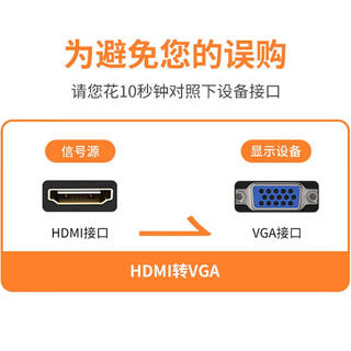 胜为（shengwei）HDMI转VGA线转换器高清视频转接头带音频电脑电