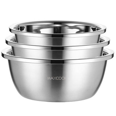 美厨（maxcook）不锈钢盆三件套加大加厚调料盆和面盆洗菜盆味斗