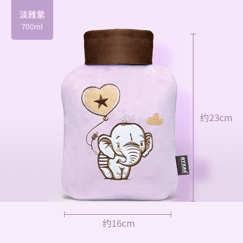 BYXAS百赛施德国TUV认证注水热水袋灌水暖手宝热敷暖水袋小号小象
