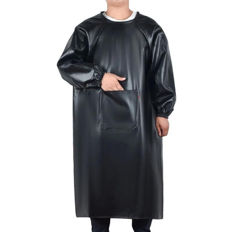 玺柠XINING男女罩衣防油防水反穿衣长袖养殖场工作服屠宰厂水产PU