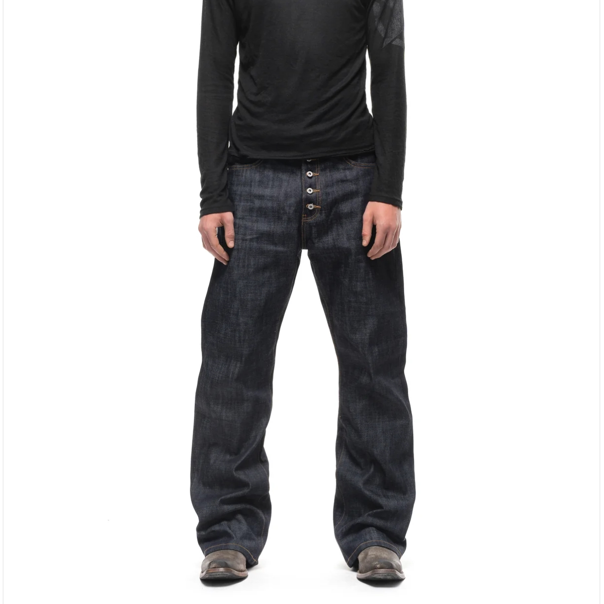 thumbnail for American vintage nofaith Nissan red-rimmed red-eared original cow bootcut jeans bootcut fit flared boot pants