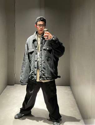 水洗做旧重磅加厚牛仔棉服