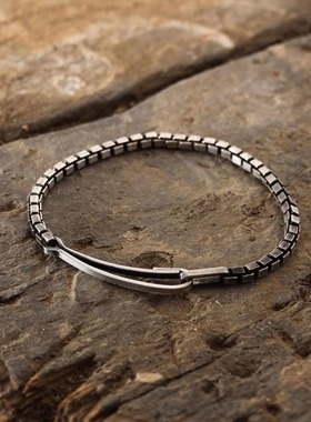 暗黑先锋WERKSTATT WM MUNCHEN925银做旧方骨项链手链M2404/M3401