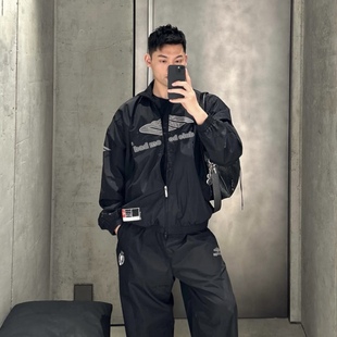 BMC 足球系列3b曼联徽章logo刺绣拉链夹克廓形尼龙冲锋衣运动服