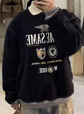 Martine Rose美式复古学院风棉服宽松廓形加厚夹棉卫衣polo领外套
