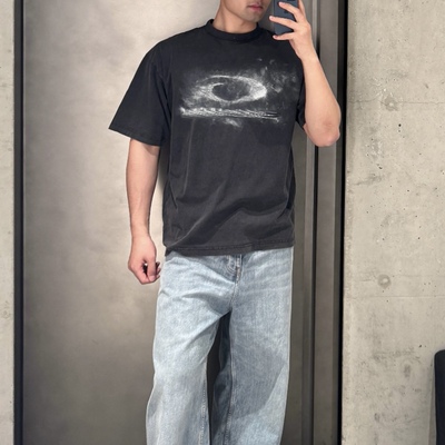 loop模糊圆环印花短袖