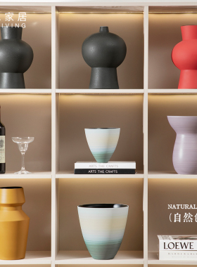 美联饰界2025热卖现代极简花瓶电视柜装饰摆件陶瓷花瓶轻奢高级感