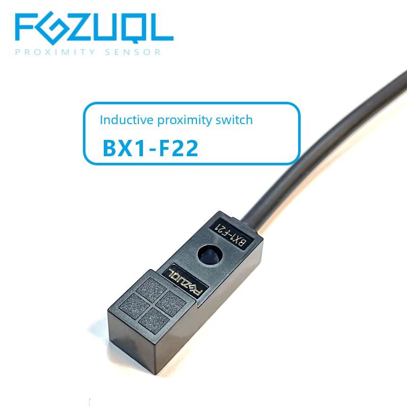 Bx1-F22电感式接近开关传感器扁平小方形12~24V三线Npn常闭