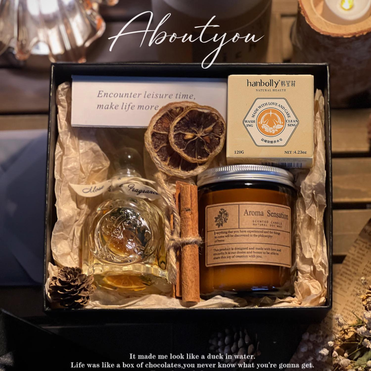 香薰蜡烛礼盒闺蜜生日礼物送女朋友助眠香薰高级感实用的毕业礼物