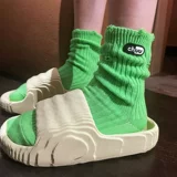 Мужские летние дышащие тапочки, нескользящие пляжные слайдеры для влюбленных для отдыха