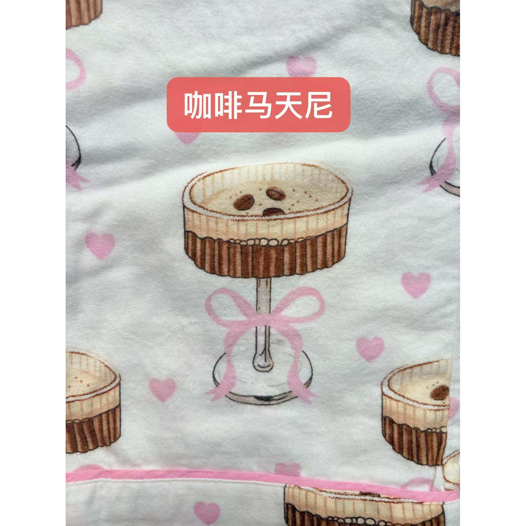 出口尾单原面料的纯棉-柔软长袖长裤法兰绒睡衣套装