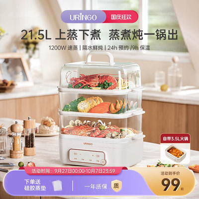 七彩叮当可视化电蒸锅家用蒸煮炖