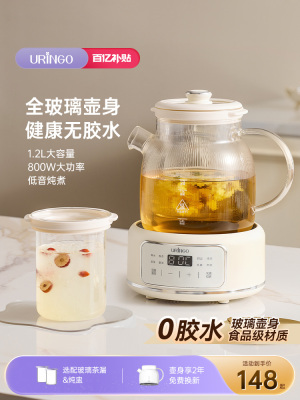 七彩叮当养生壶纯玻璃恒温家用多功能办公室小型烧水壶煮茶壶炖煮