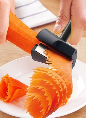 多功能螺旋漏斗切花器胡萝卜黄瓜创意盘饰刨花刀厨房卷花器不锈钢