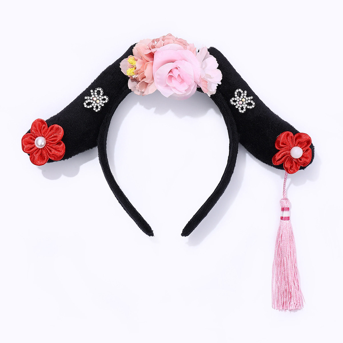 旗头宫廷风格格发箍贵妃发夹贵人流苏古唐装发饰洗臉髮帶头饰