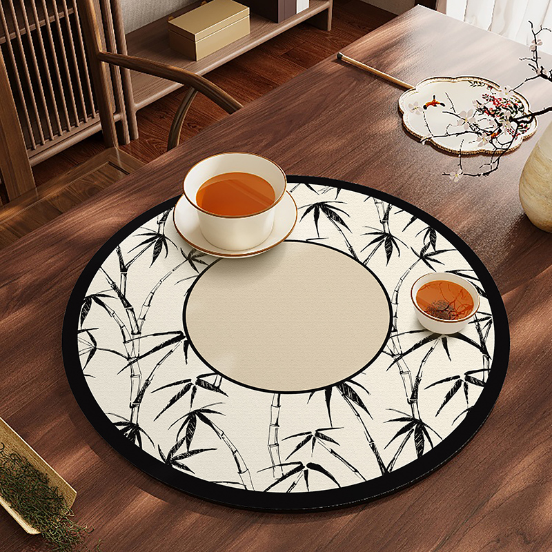 圆形硅藻泥茶垫新中式禅意桌面防烫隔热垫吸水吸油台面沥水垫餐垫