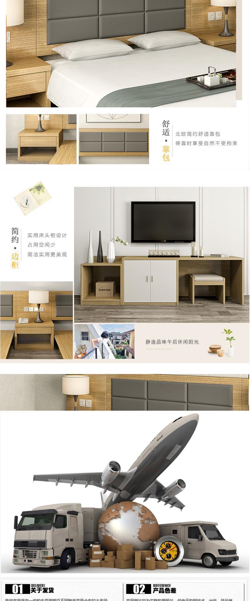 Tủ quần áo Đầu giường Đơn giản hiện đại Nội thất đầy đủ Nội thất Căn hộ TV Tủ Express Express Nội thất khách sạn Phòng tiêu chuẩn - Nội thất khách sạn mẫu tủ quần áo đẹp