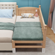 儿童拼接床高低可调婴儿实木加宽床大人可睡可升降定制围栏榉木床