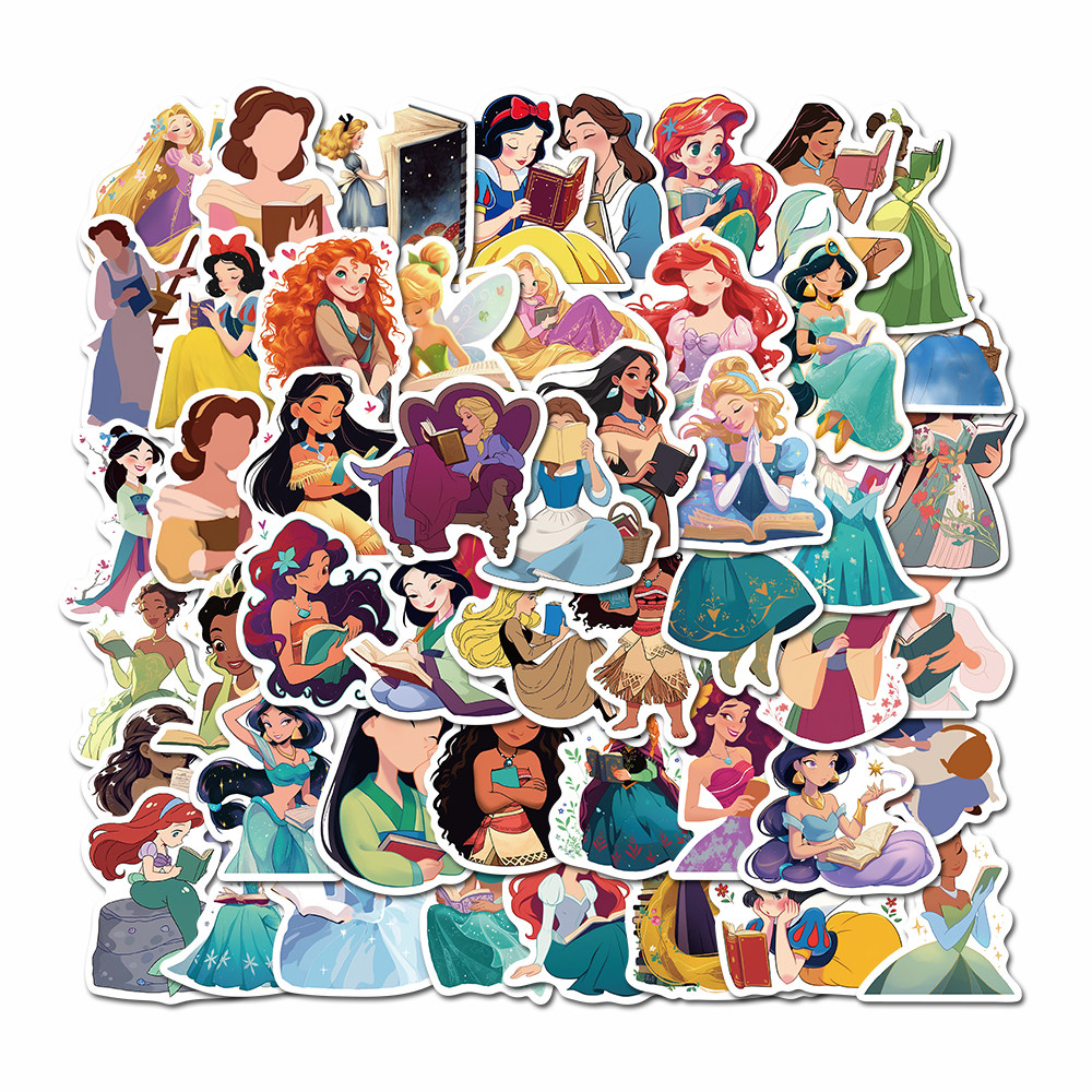 100张Bookworm Princess Sticker装饰水杯笔记本公主贴纸