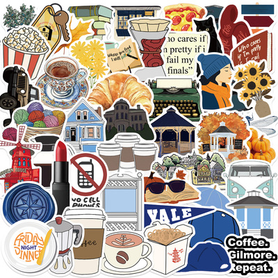 100张Gilmore卡通涂鸦装饰手机笔记本行李箱创意贴纸