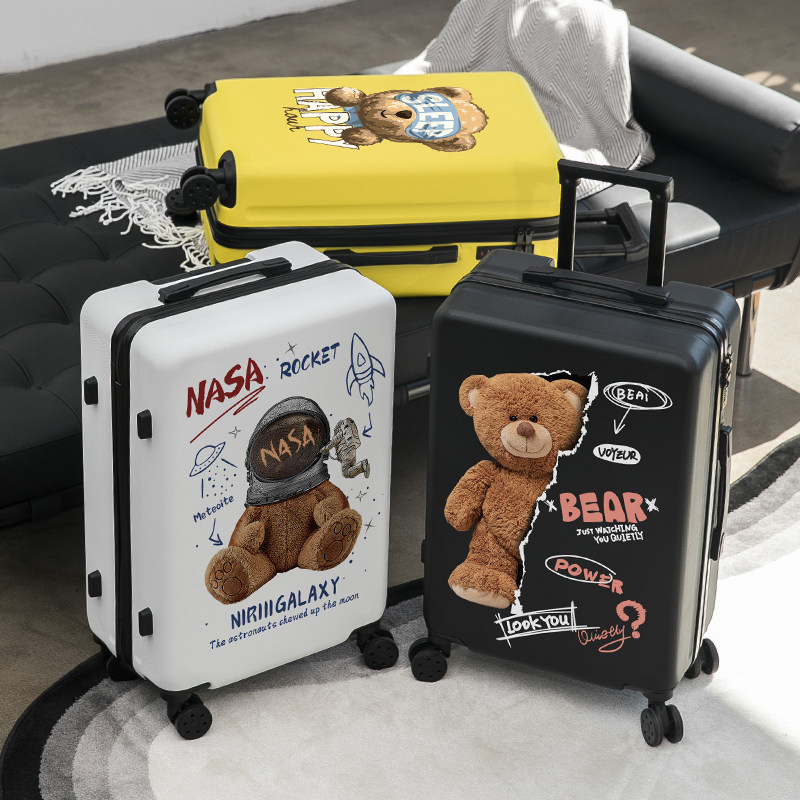 小熊行李箱高颜值女2021新款学生密码旅行箱男小型拉杆皮箱子24寸