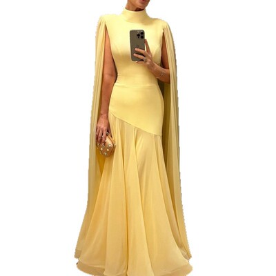 欧美风A字裙涤纶纯色连衣裙女