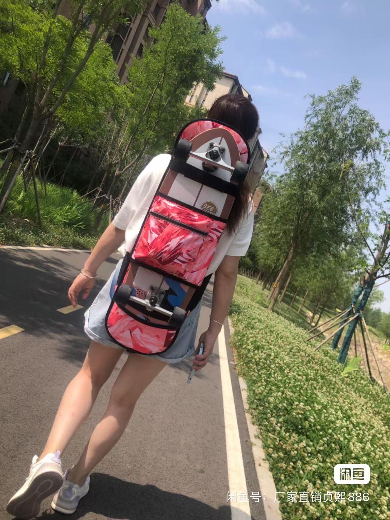 滑板包背包陆冲板包儿童滑板收纳包电动滑板包双肩大鱼板包折叠包图片